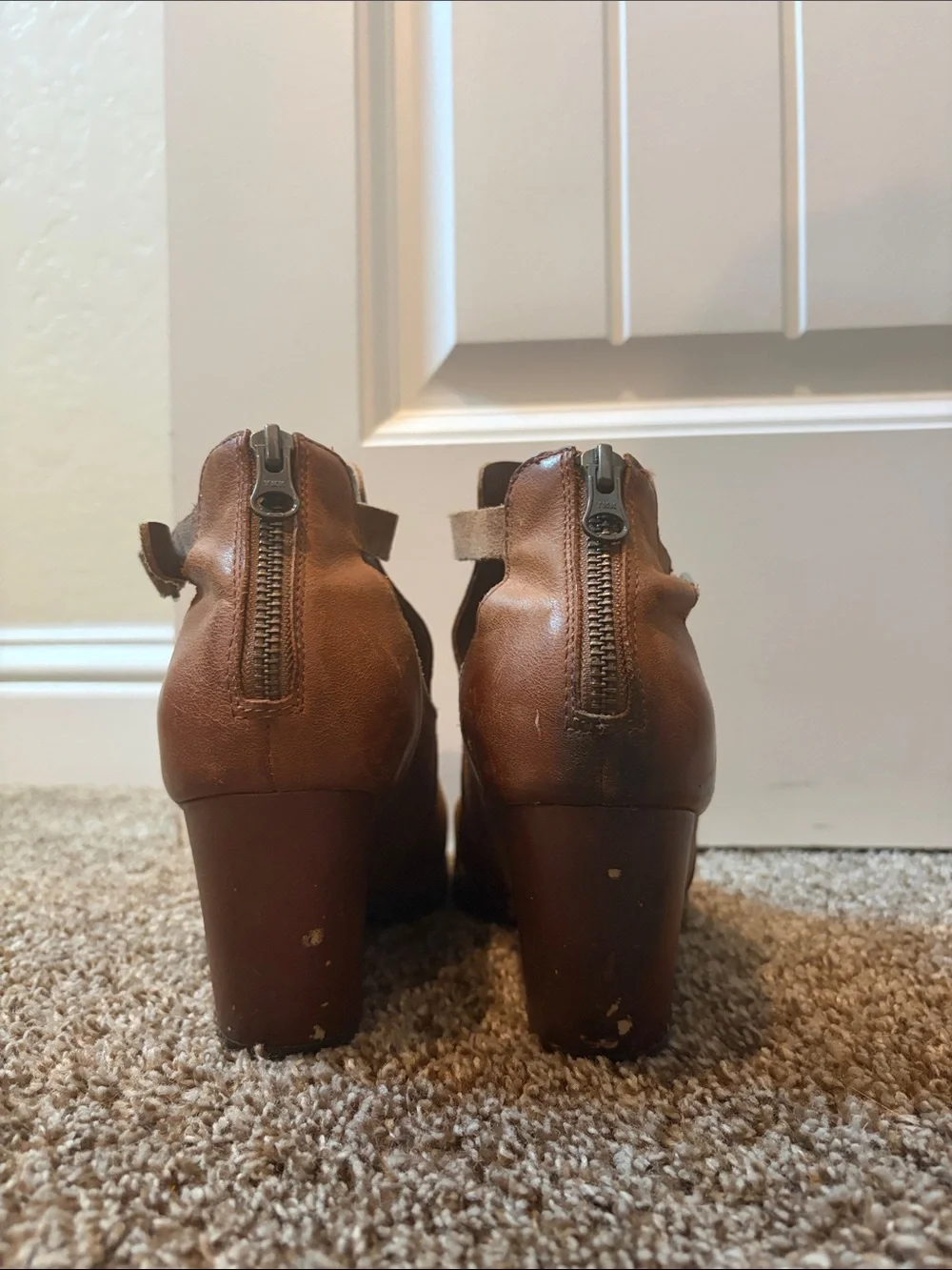 🍸Kork-Ease Brown Leather Open-Toe Wedge Sandals